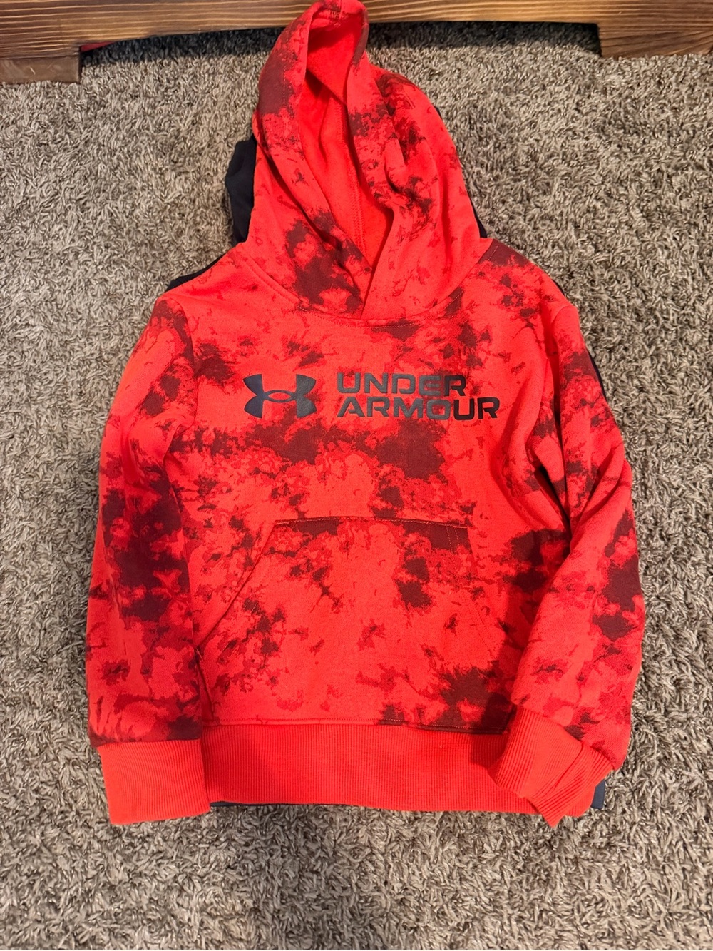 Under Armour Red and Black Tie-Dye Kids Hoodie